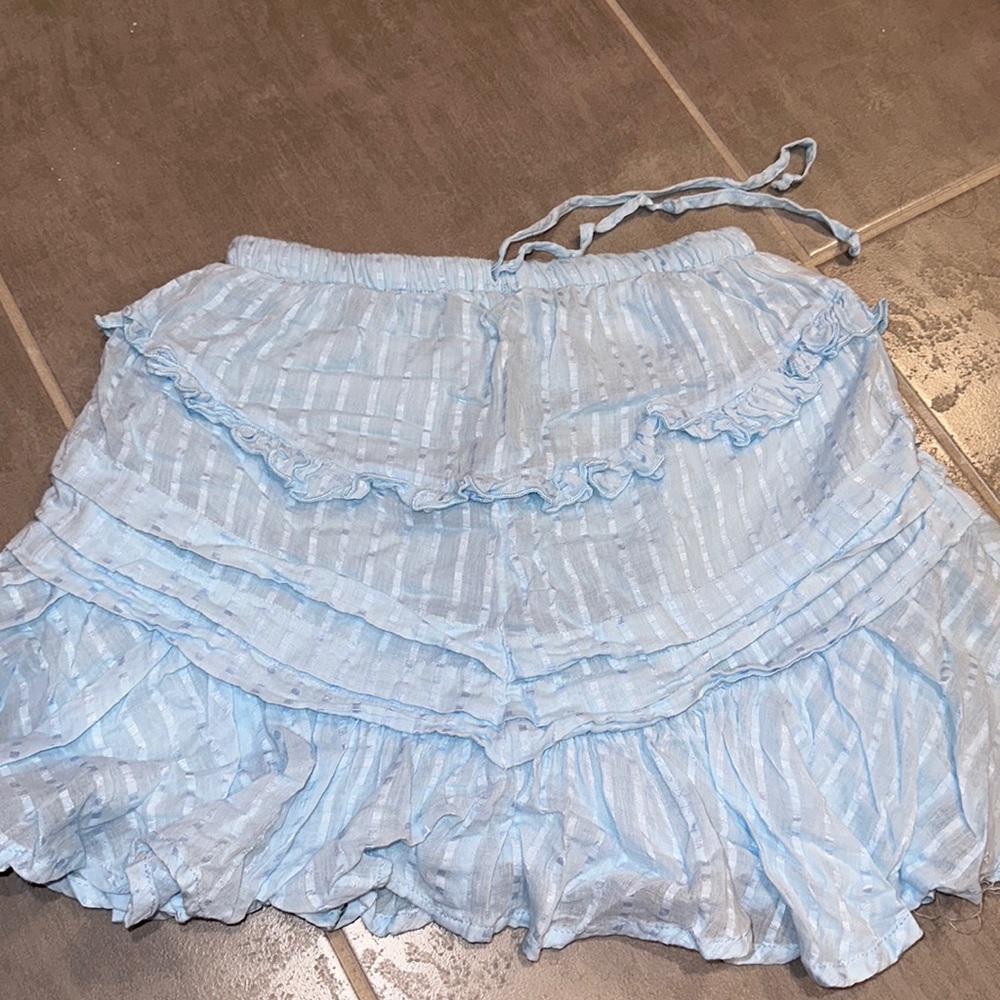 light blue ruffle skirt